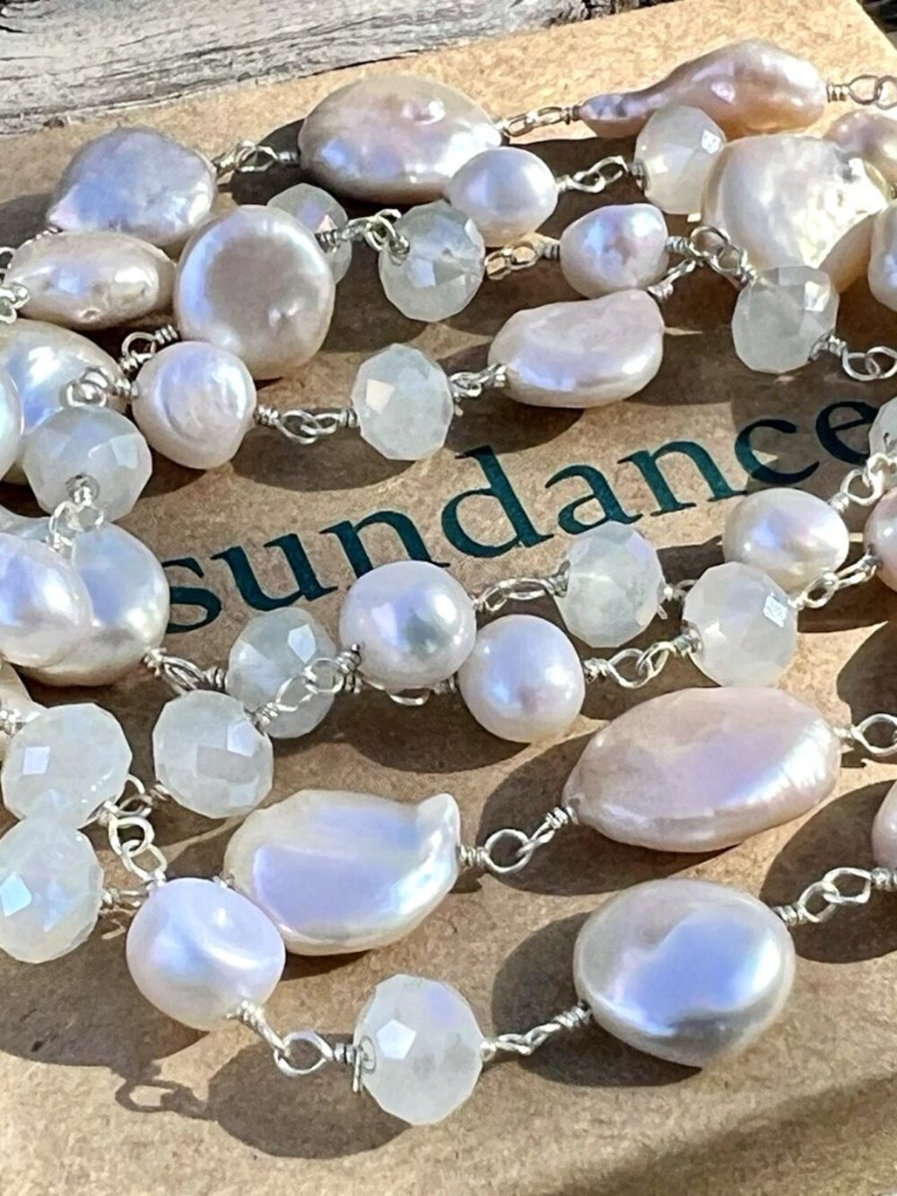 Sundance $178 NEW 36" NEW BAROQUE BIWA PEARL Sterling Silver Beaded Necklace - Picture 4 of 11